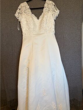 Christina Wu Ivory A-Line Bridal Dress with Lace Bodice style 1660-2